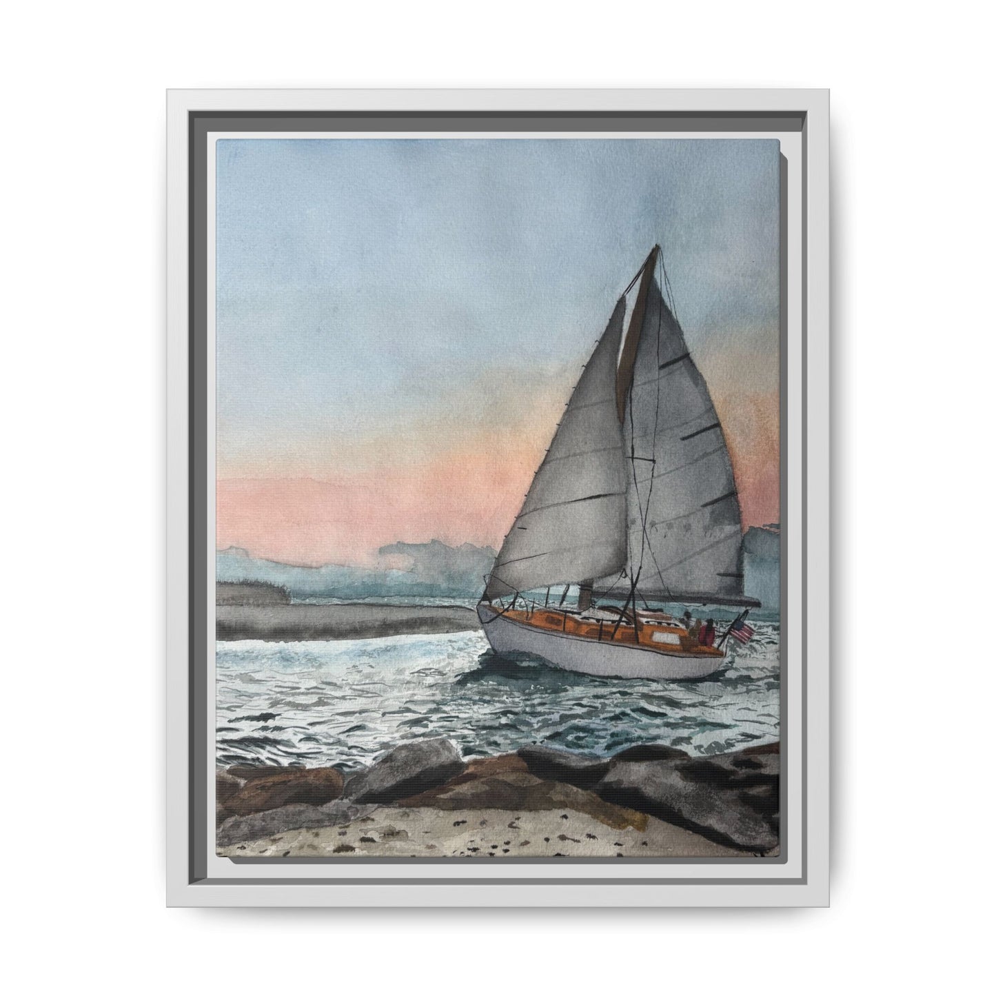 Framed Sailboat Canvas Print