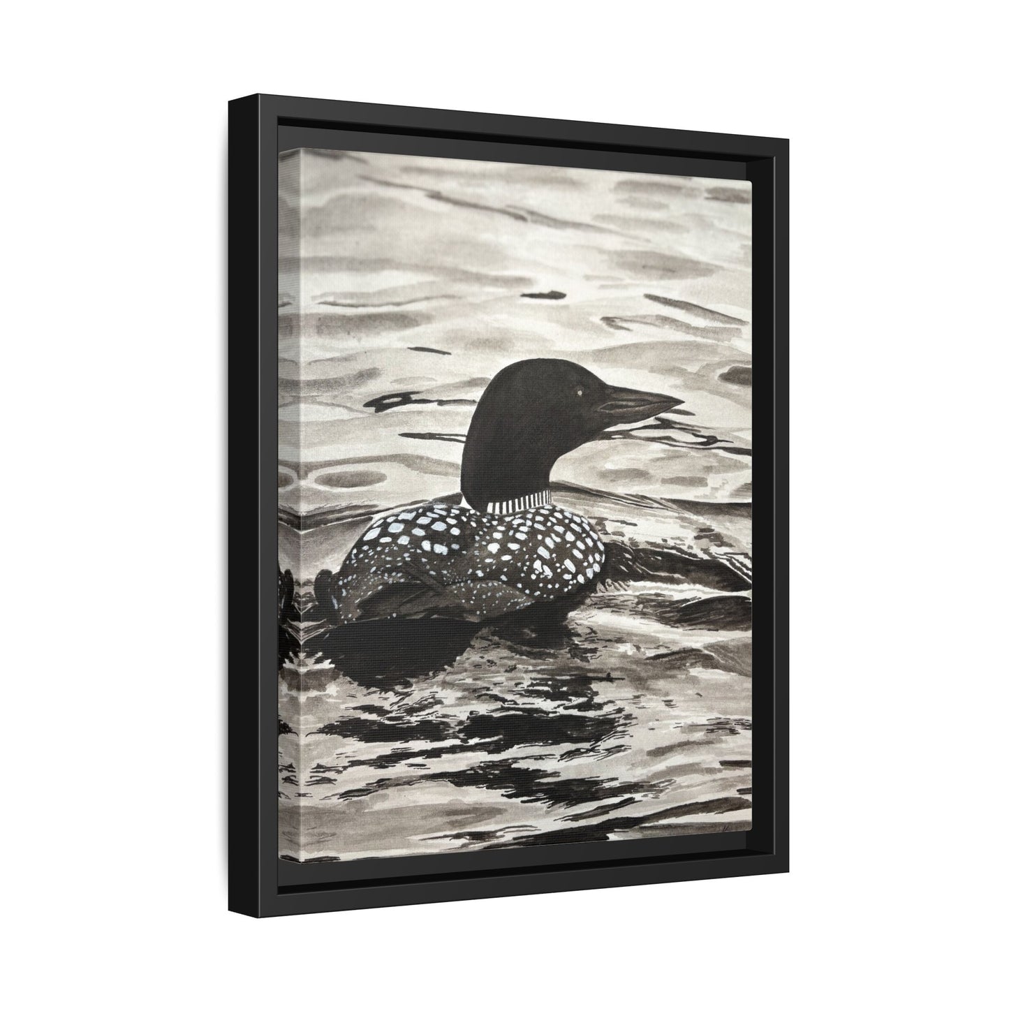 Framed Loon Canvas Print