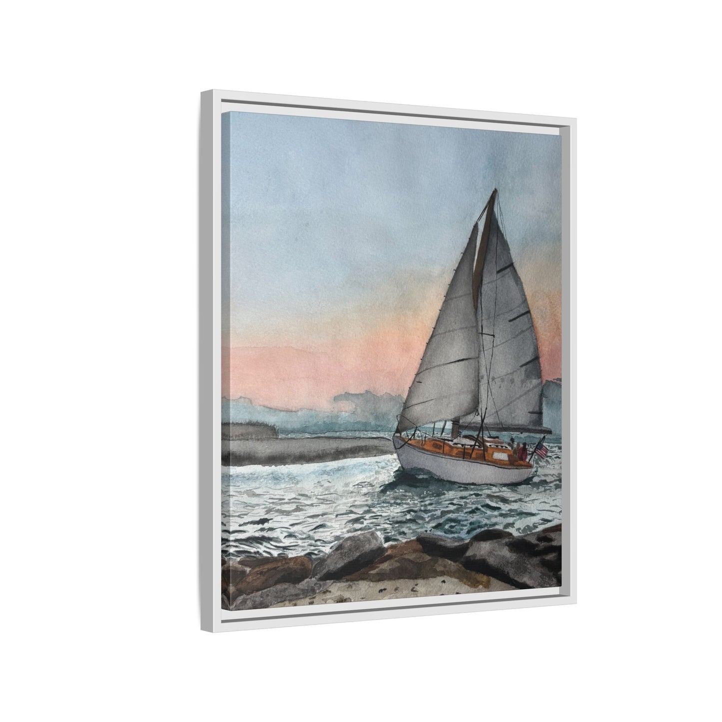 Framed Sailboat Canvas Print