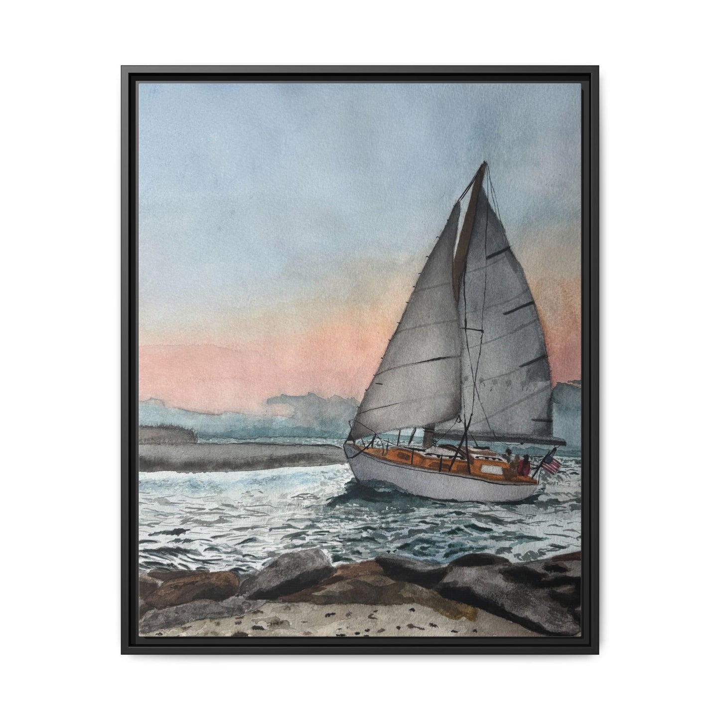 Framed Sailboat Canvas Print