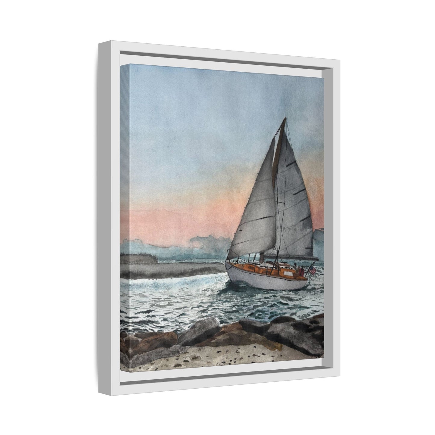 Framed Sailboat Canvas Print