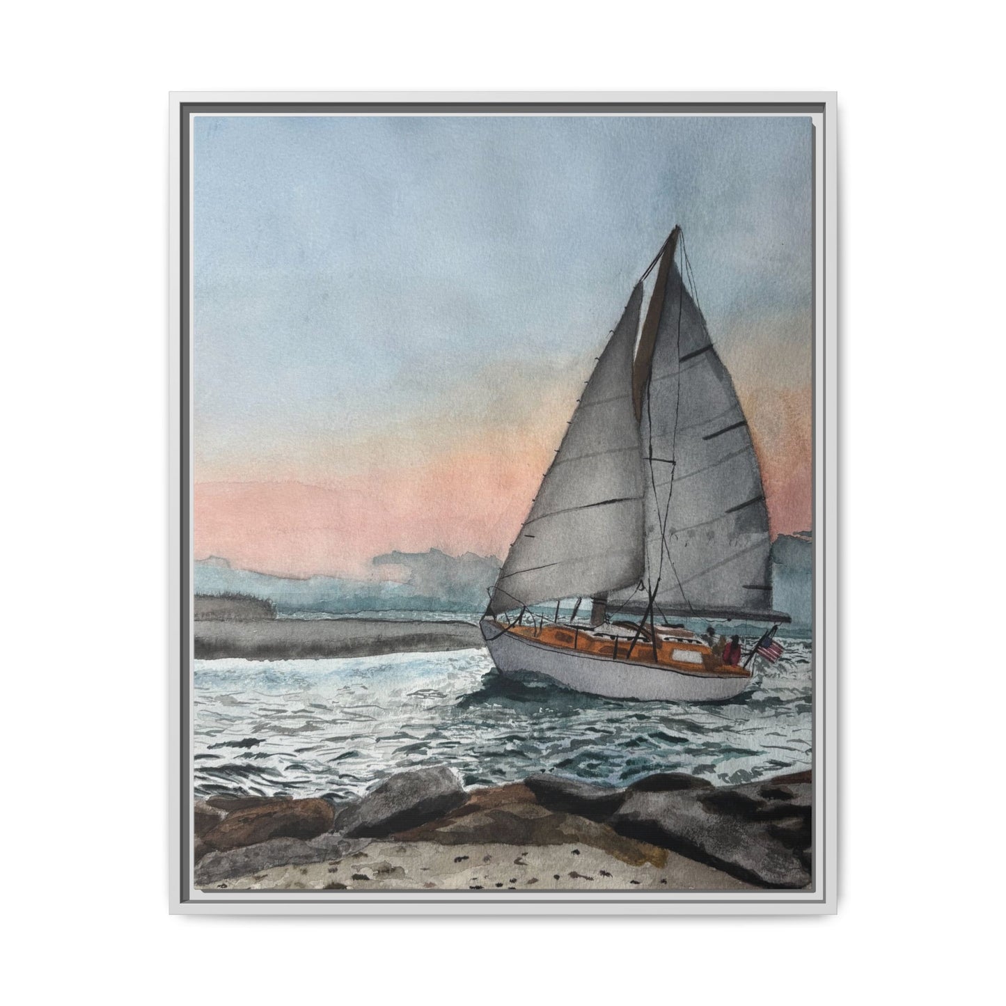 Framed Sailboat Canvas Print