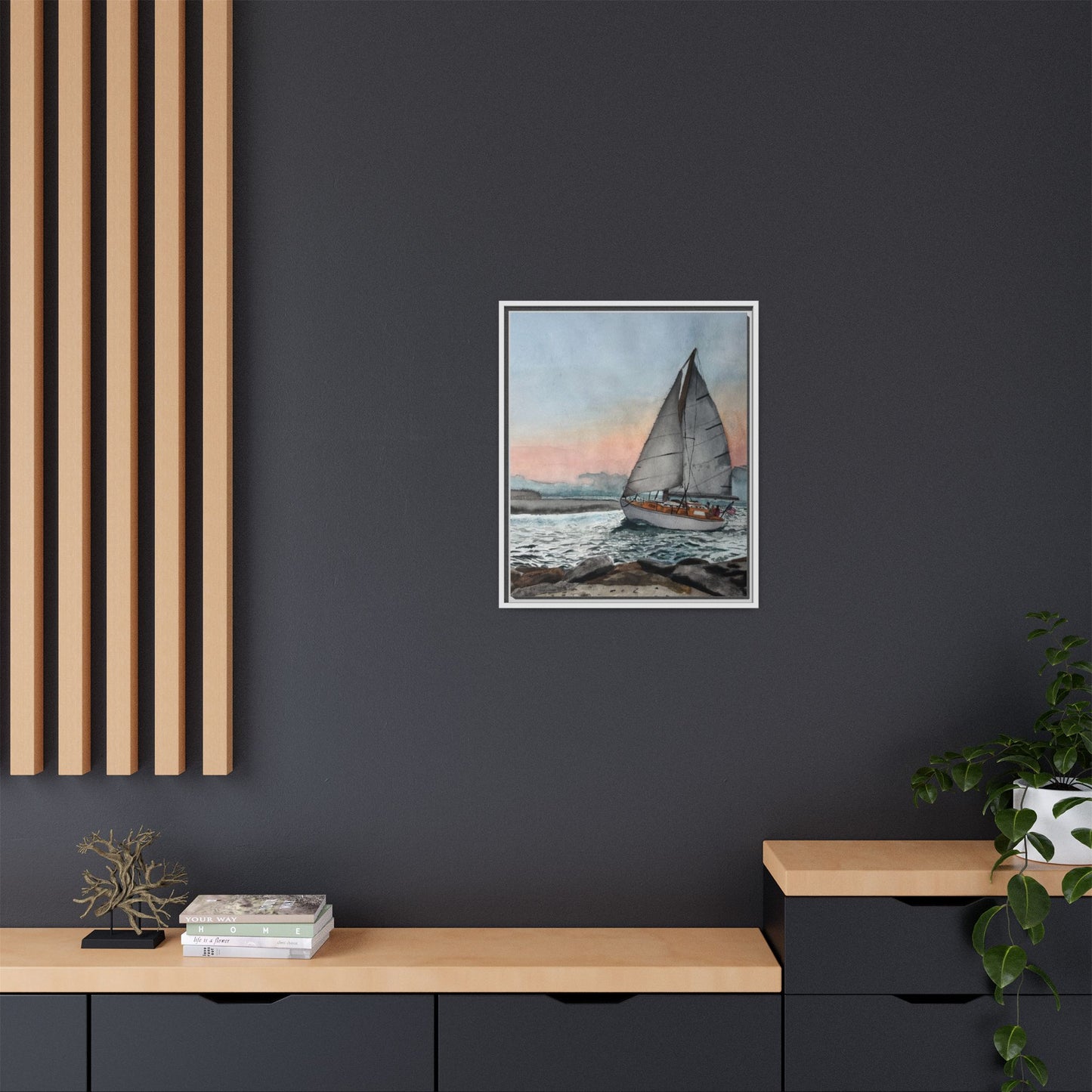 Framed Sailboat Canvas Print