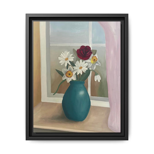 Framed Flower Vase Canvas Print