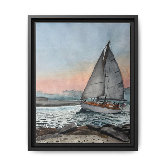 Framed Sailboat Canvas Print
