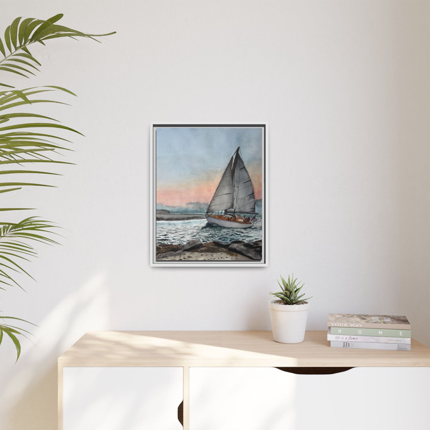 Framed Sailboat Canvas Print