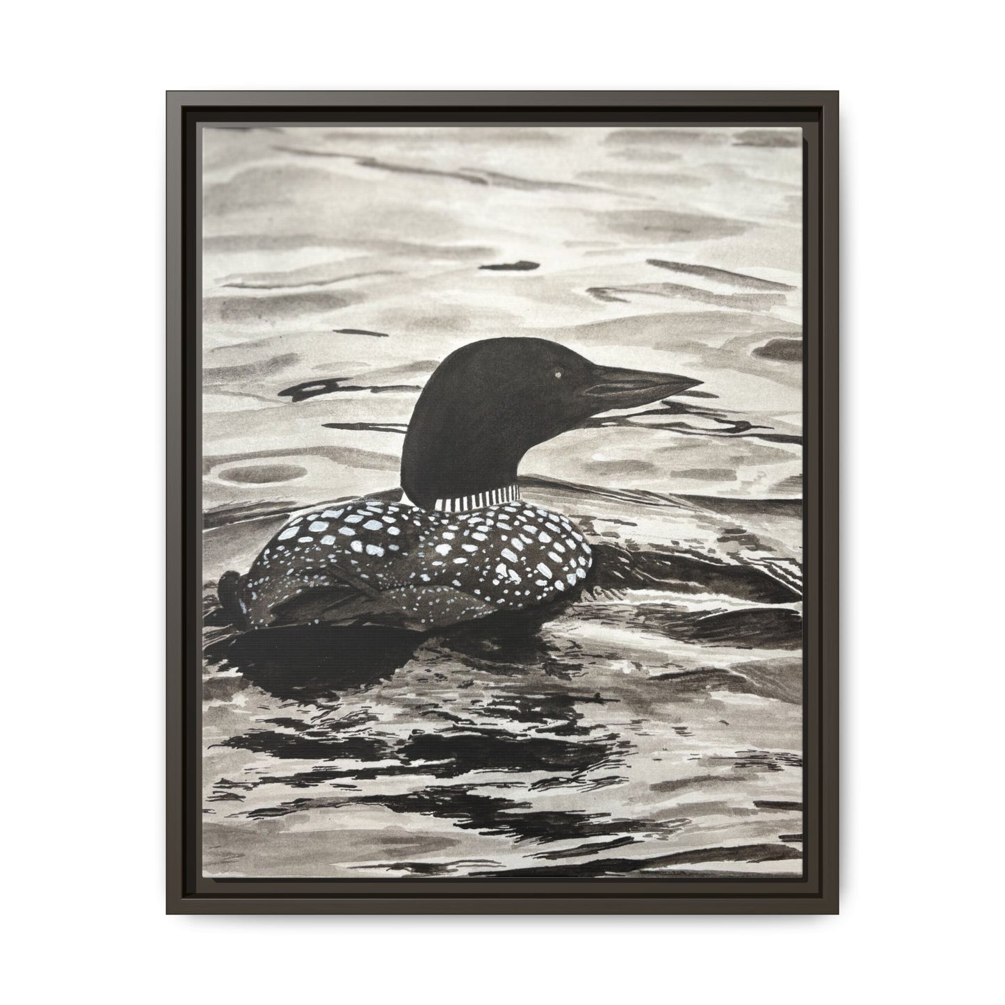 Framed Loon Canvas Print