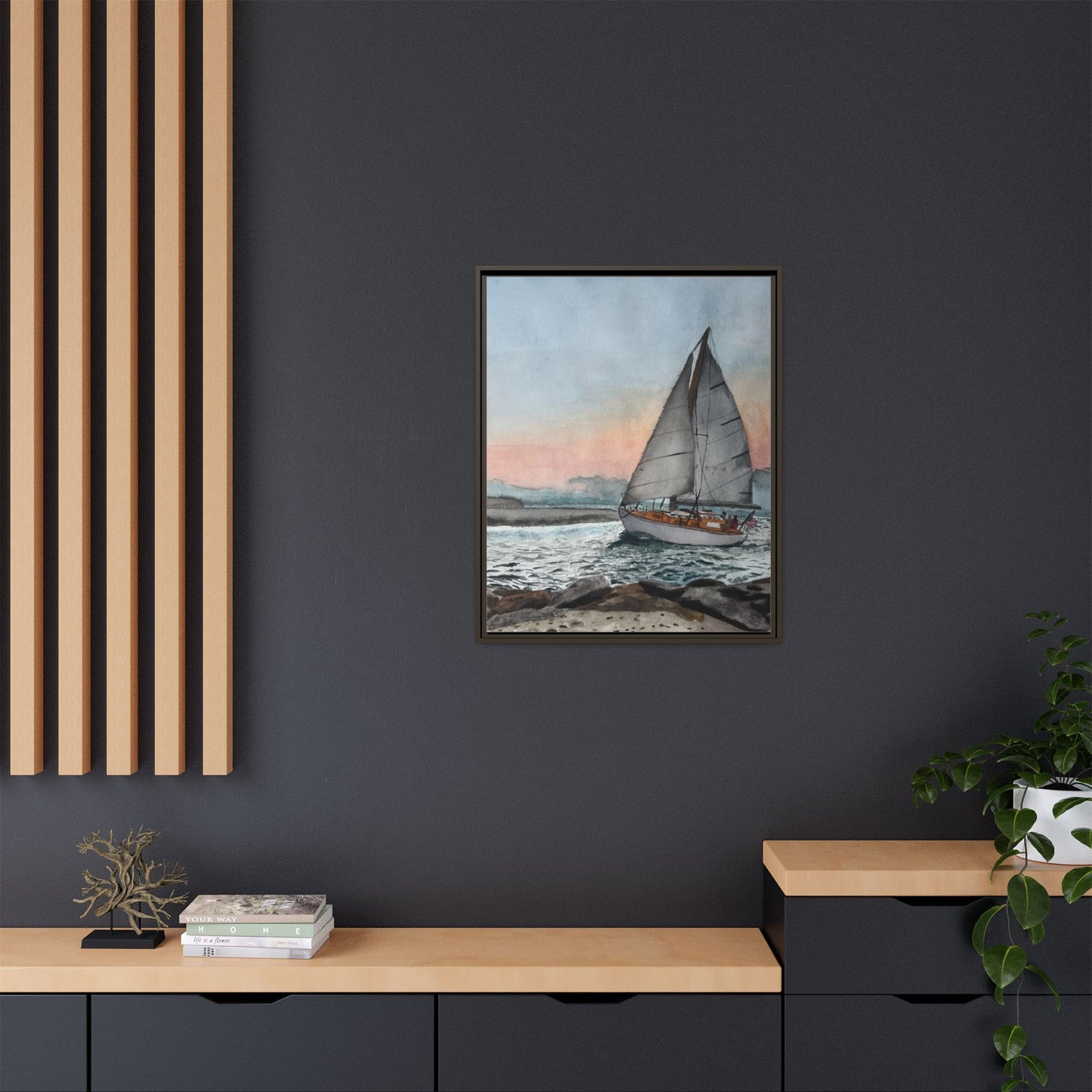 Framed Sailboat Canvas Print