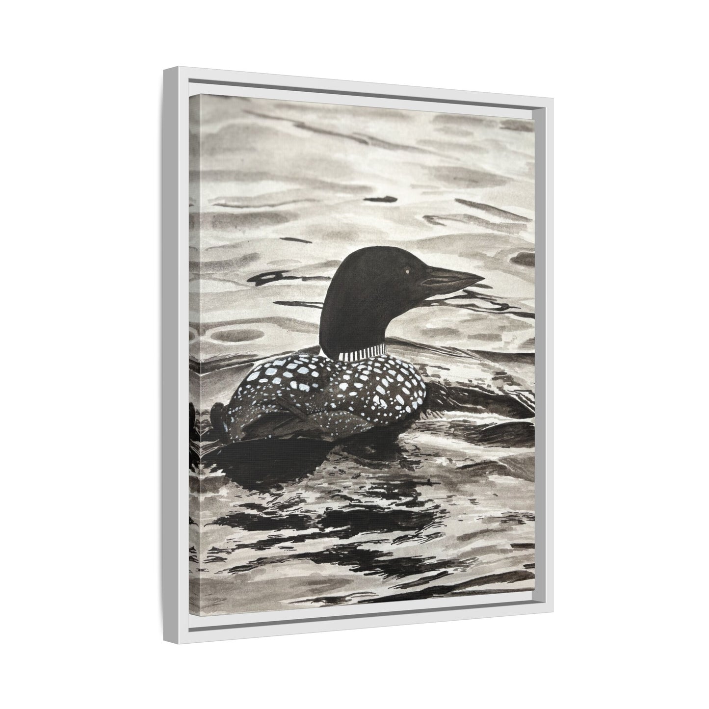 Framed Loon Canvas Print